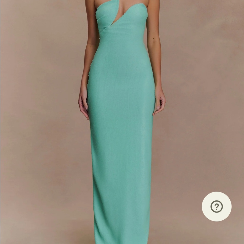 Elegant Strapless Mint Blue Dress